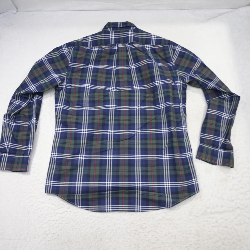 Ralph Lauren Button Up Mens M Classic Fit Blue Green Plaid Long Sleeve Pony Logo - Picture 9 of 12